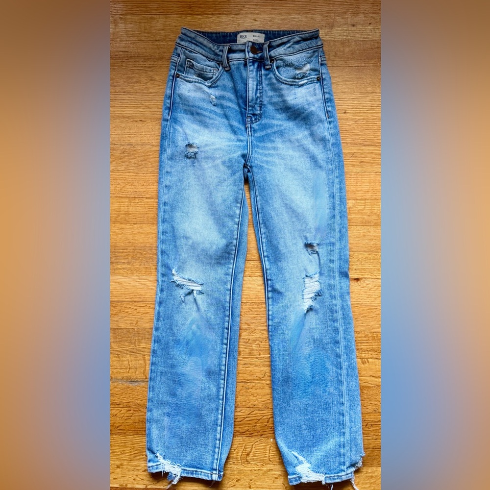 👖Women’s BKE Billie Distressed Cropped Jeans 25x28 Ankle Length Stretch Denim👖